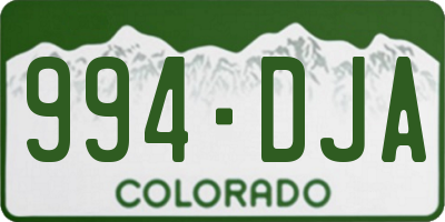 CO license plate 994DJA