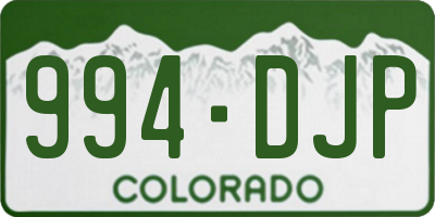 CO license plate 994DJP