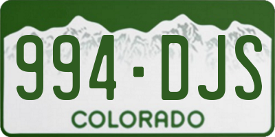 CO license plate 994DJS