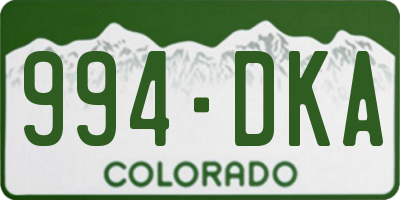 CO license plate 994DKA