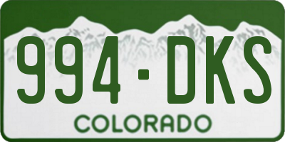 CO license plate 994DKS