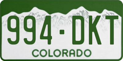 CO license plate 994DKT