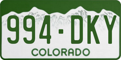CO license plate 994DKY