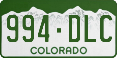 CO license plate 994DLC