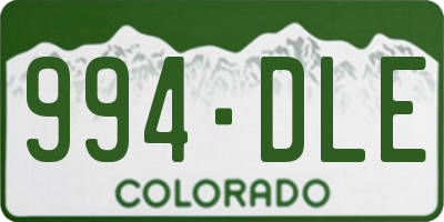 CO license plate 994DLE