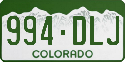 CO license plate 994DLJ