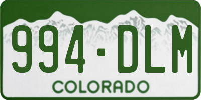 CO license plate 994DLM
