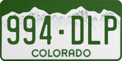 CO license plate 994DLP