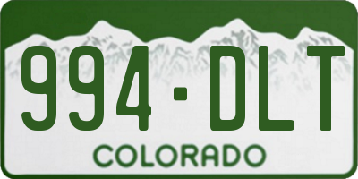 CO license plate 994DLT