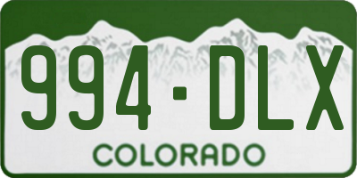 CO license plate 994DLX