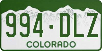 CO license plate 994DLZ