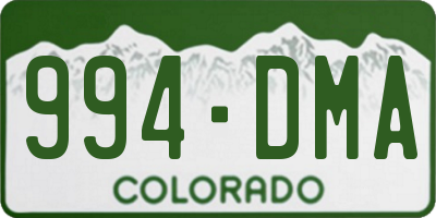 CO license plate 994DMA