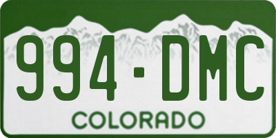 CO license plate 994DMC