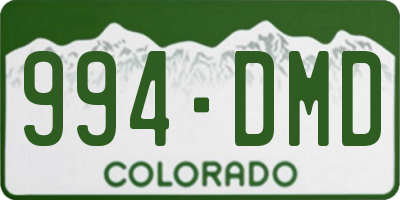 CO license plate 994DMD
