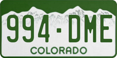 CO license plate 994DME