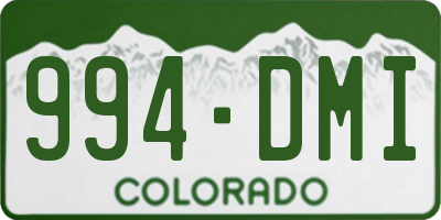 CO license plate 994DMI
