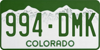 CO license plate 994DMK
