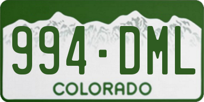 CO license plate 994DML