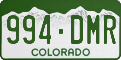 CO license plate 994DMR