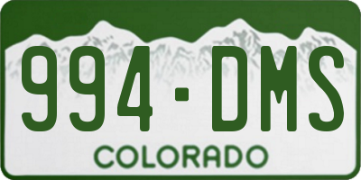 CO license plate 994DMS