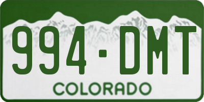 CO license plate 994DMT