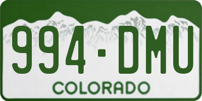 CO license plate 994DMU