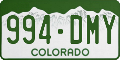 CO license plate 994DMY