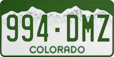 CO license plate 994DMZ