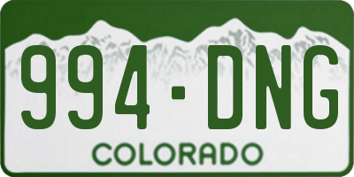 CO license plate 994DNG