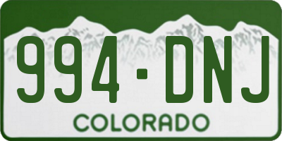 CO license plate 994DNJ