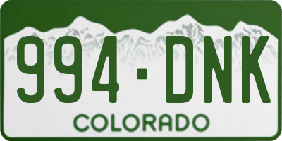 CO license plate 994DNK