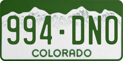 CO license plate 994DNO