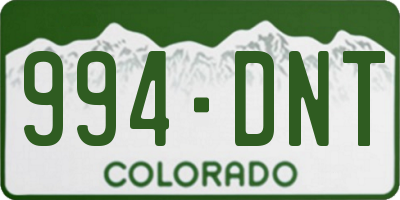 CO license plate 994DNT