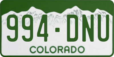 CO license plate 994DNU