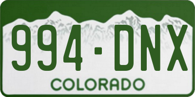 CO license plate 994DNX
