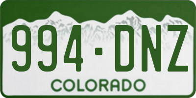 CO license plate 994DNZ