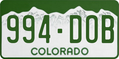 CO license plate 994DOB