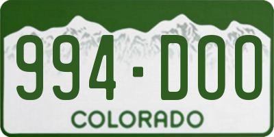CO license plate 994DOO