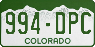 CO license plate 994DPC