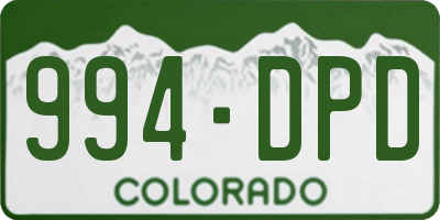 CO license plate 994DPD