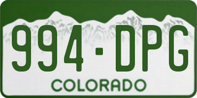 CO license plate 994DPG