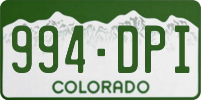 CO license plate 994DPI