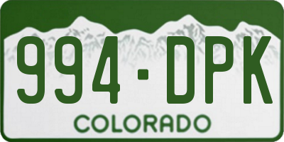 CO license plate 994DPK