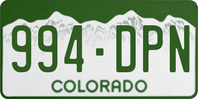CO license plate 994DPN