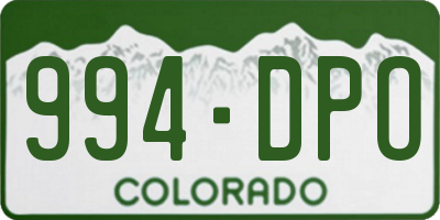 CO license plate 994DPO