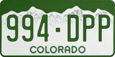 CO license plate 994DPP