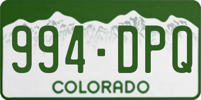 CO license plate 994DPQ