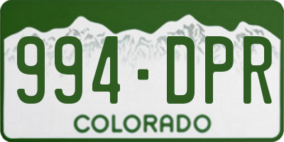 CO license plate 994DPR
