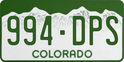 CO license plate 994DPS