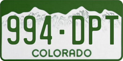CO license plate 994DPT